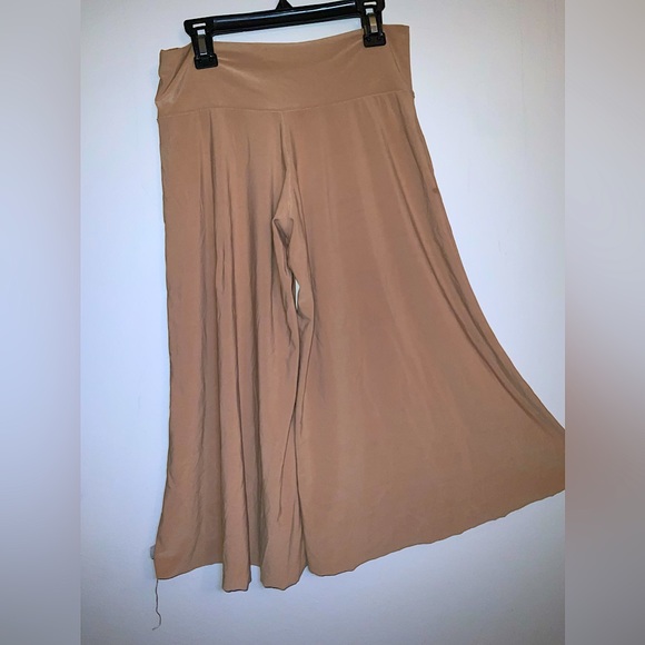 Vintage Boho Khaki Color Wide Leg Palazzo Pants Sz M - Picture 3 of 5